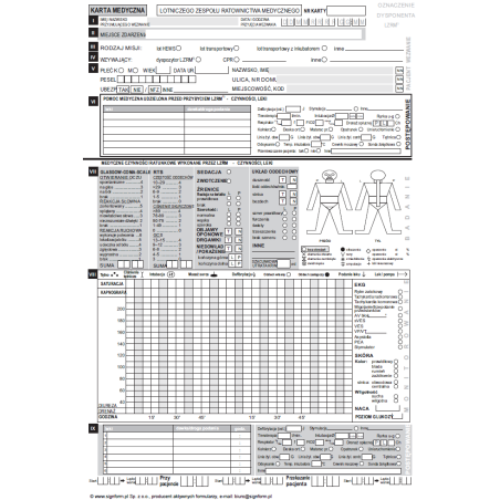Karta medyczna lotniczego zespołu ratownictwa medycznego
