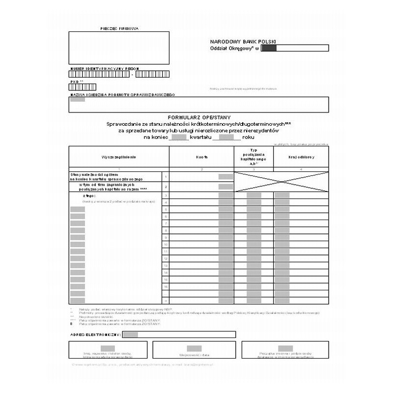 Formularz OPE/STANY