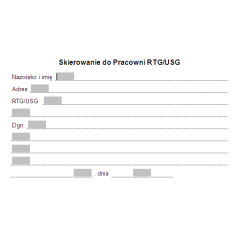 Skierowanie do pracowni RTG/USG