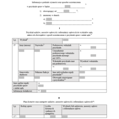 Formularz podziału czynności oraz sposobie uczestniczenia w przydziale spraw w Sądzie