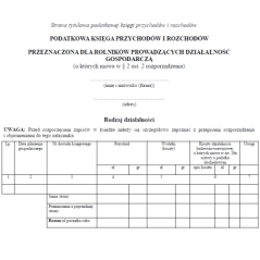 Podatkowa Księga Przychodów i Rozchodów przeznaczona dla rolników prowadzących działalność gospodarczą