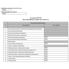 Formularze sprawozdawcze: funduszy inwestycyjnych, kasy i kasa krajowa, firmy inwestycyjne i krajowy depozyt