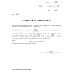 Wzór oświadczenia obwinionego w sprawie wyrażenia zgody w trybie art. 58 z § 1 ustawy z dnia 24 sierpnia 2001 r. Kodeks postępowania w sprawach o wykroczenia (PIP)