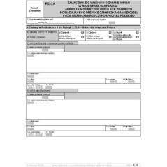 RZ-2A Załącznik do wniosku o zmianę wpisu w rejestrze zastawów - adres dla doręczeń w Polsce podmiotu posiadającego miejsce zamieszkania (siedzibę) poza granicami Rzeczypospolitej Polskiej
