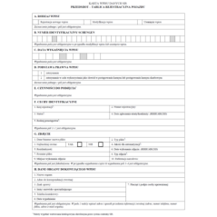 Karta wpisu danych SIS - Przedmiot - Tablica rejestracyjna pojazdu