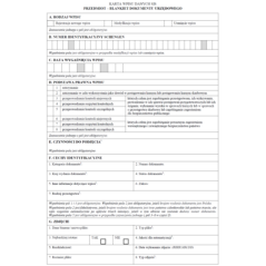 Karta wpisu danych SIS - Przedmiot - Blankiet dokumentu urzędowego