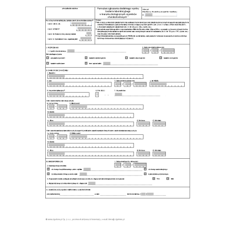 Formularz zgłoszenia dodatniego wyniku badania laboratoryjnego w kierunku biologicznych czynników chorobotwórczych