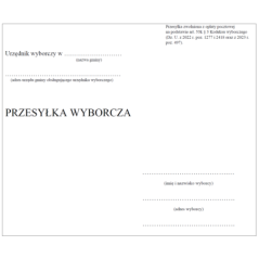 Wzór koperty na pakiet wyborczy i zwrotnej, Oświadczenie o osobistym i tajnym oddaniu głosu