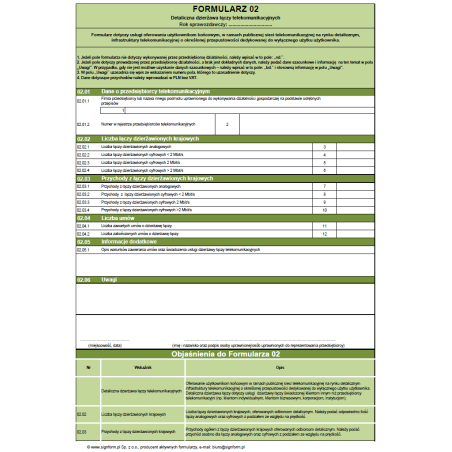 Formularz 02 - Detaliczna dzierżawa łączy telekomunikacyjnych