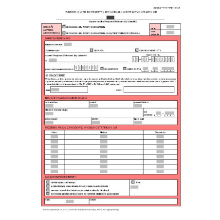 Wniosek o wpis do rejestru indywidualnych praktyk lekarskich