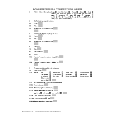 Zaświadczenie Europejskiego Tytułu Ezgekucyjnego - Orzeczenie