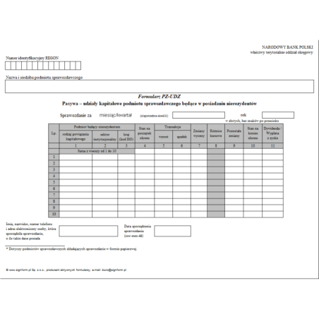 Formularz PZ-UDZ