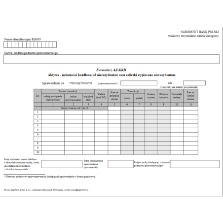 Formularz AZ-KRH