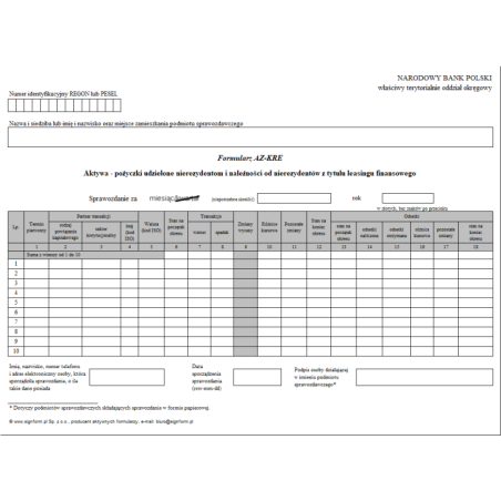 Formularz AZ-KRE