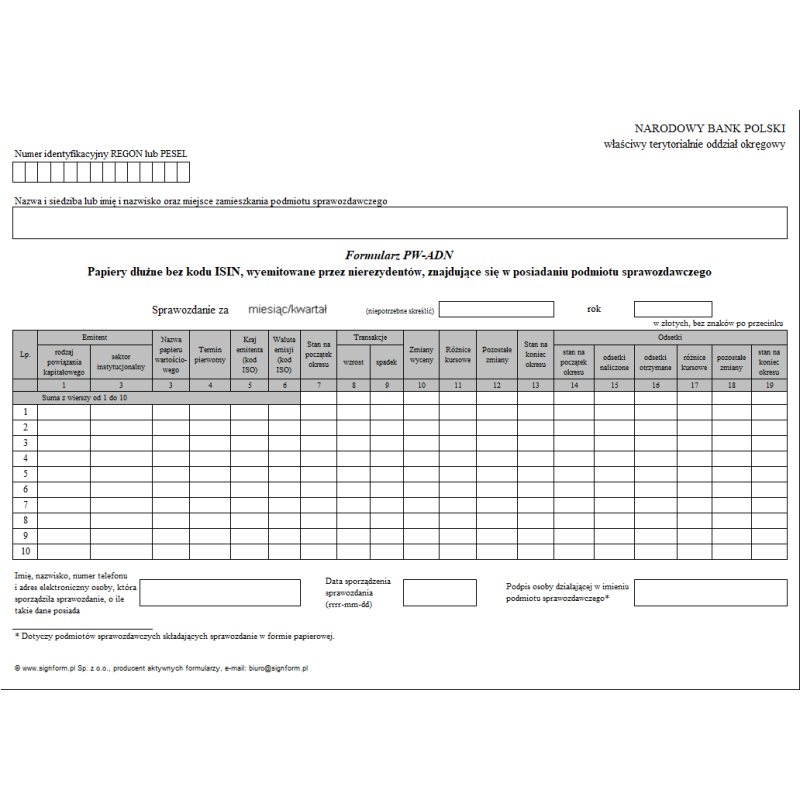 Formularz PW-ADN