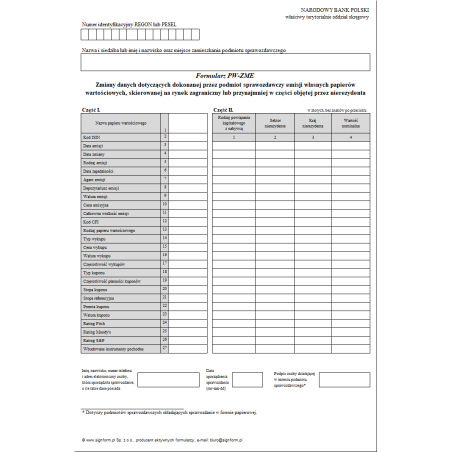 Formularz PW-ZME