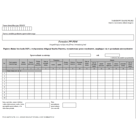 Formularz PW-PDM