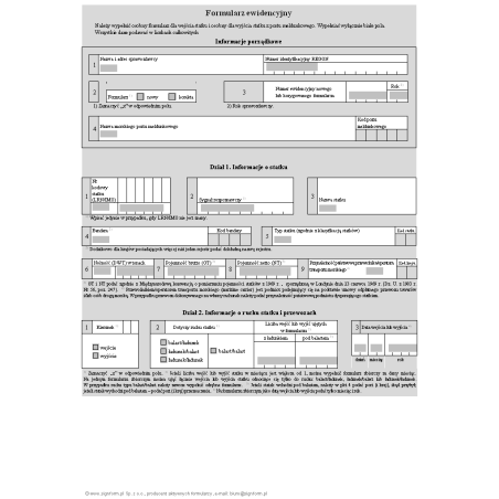 Formularz ewidencyjny w transporcie morskim