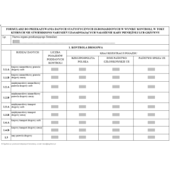 Formularz do przekazywania danych statystycznych zgromadzonych w wyniku kontroli, w toku których nie stwierdzono naruszeń uzasadniających nałożenie kary pieniężnej lub grzywny