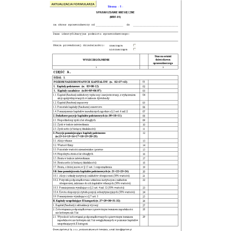 Sprawozdanie miesięczne (MRF-01)