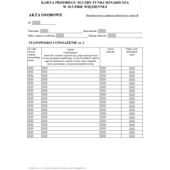 Karta przebiegu służby funkcjonariusza w Służbie Więziennej