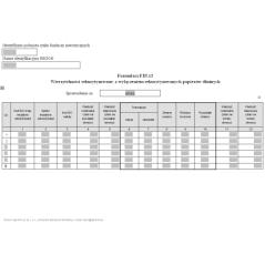 Formularz FIN.13 - Wierzytelności sekurytyzowane, z wyłączeniem sekurytyzowanych papierów dłużnych