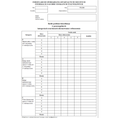 Formularz do sporządzania kwartalnych i rocznych informacji o liczbie uzyskanych tusz wołowych
