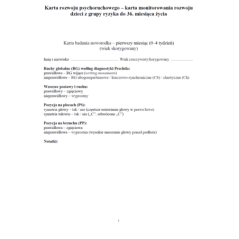 Karta rozwoju psychoruchowego – karta monitorowania rozwoju dzieci z grupy ryzyka do 36. miesiąca życia