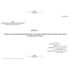 Rejestr czynności w sprawach niejawnego nadzorowania wytwarzania, przemieszczania, przechowywania i obrotu przedmiotami przestępstwa