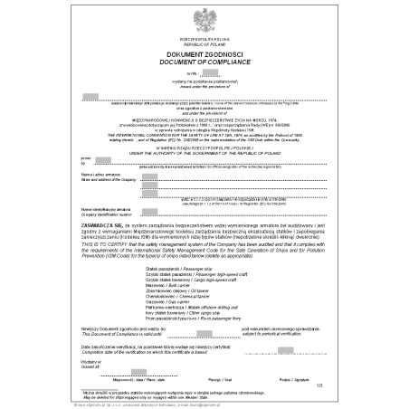 Dokument Zgodności (Document of Compliance)