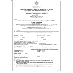 Certyfikat bezpieczeństwa jednostki szybkiej - wersja 2 (High-speed craft safety certificate)