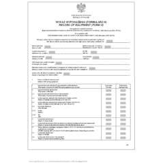 Wykaz wyposażenia (Formularz H) - wersja 2 (Record of equipment (Form H))