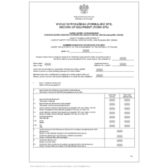 Wykaz wyposażenia (Formularz SPS) - wersja 2 Record of equipment (Form SPS)