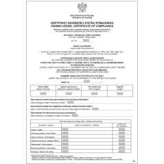 Certyfikat zgodności statku rybackiego (Fishing vessel certificate of compliance)