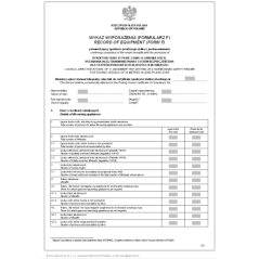 Wykaz wyposażenia (Formularz F) - Record of equipment (Form F)