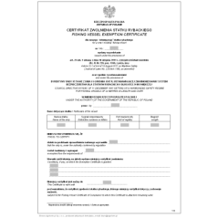 Certyfikat zwolnienia statku rybackiego (Fishing vessel exemption certificate)