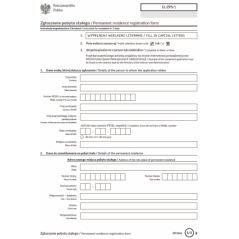 Zgłoszenie pobytu stałego / Permanent residence registration form