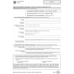 Zgłoszenie pobytu czasowego / Temporary residence registration form
