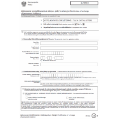 Zgłoszenie wymeldowania z miejsca pobytu stałego / Notification of a change of permanent residence
