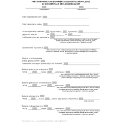 Karta informacyjna dokumentacji/dodatku (nr kolejny) do dokumentacji geologicznej złoża