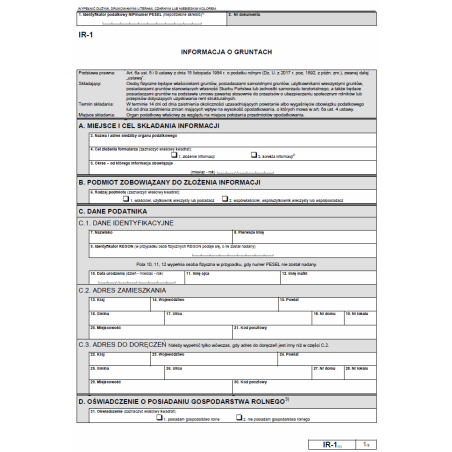 IR-1 Informacja o gruntach