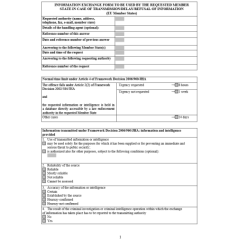 Information exchange form to be used by the requested member state in case of transmission/delay/refusal of information