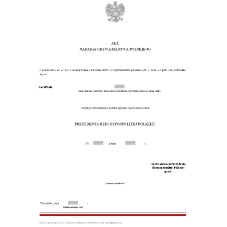 Akt nadania obywatelstwa polskiego