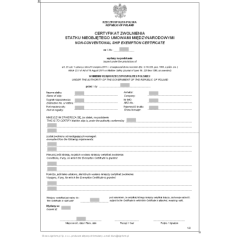 Certyfikat zwolnienia statku nieobjętego umowami międzynarodowymi (Non-conventional ship exemption certificate)