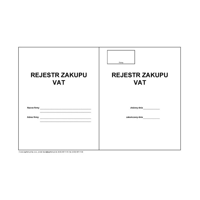 Rejestr zakupu VAT