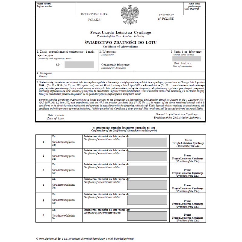 Świadectwo zdatności do lotu (statek powietrzny)