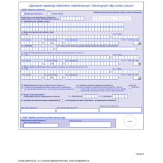 Zgłoszenie rejestracji odbiorników radiofonicznych i telewizyjnych albo zmiany danych