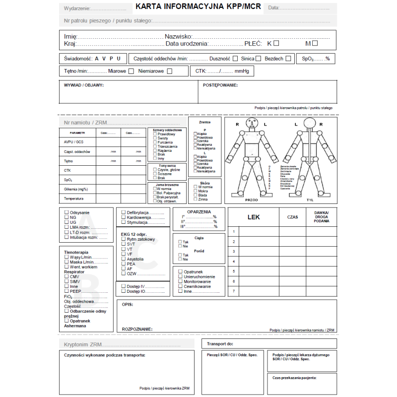 Karta informacyjna KPP/MCR