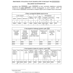 Protokół ustalenia stanu hamulców w pociągu / składzie manewrowym
