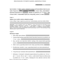 Sprawozdanie z wyników nadzoru administracyjnego kancelarii komorniczej